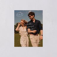 Sunny Day Modern Script Save the Date Petite Cards Pure White Signature smooth Blank Standard No
