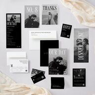Magazine Cover Wedding Response Cards Licorice Signature Standard