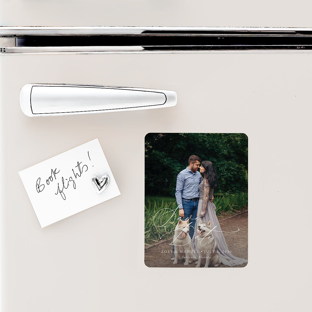 Curved Garland Save The Date Magnets Champagne Magnet Paper