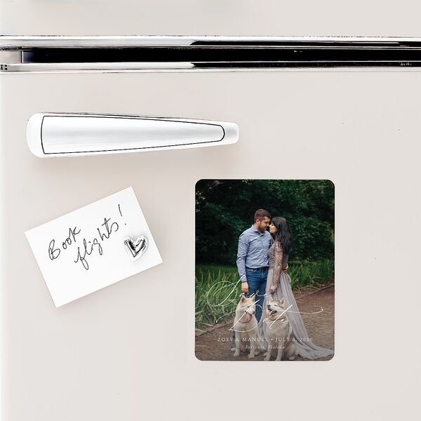 Curved Garland Save The Date Magnets Champagne Magnet Paper