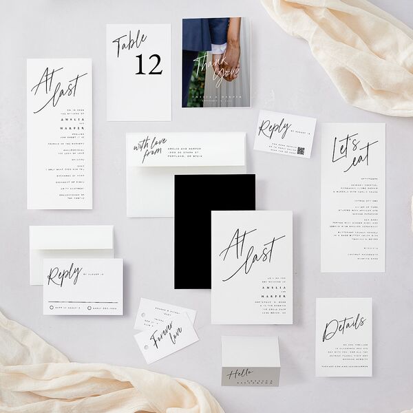 You Are Mine Wedding Invitations Pure White Signature Blank No Standard