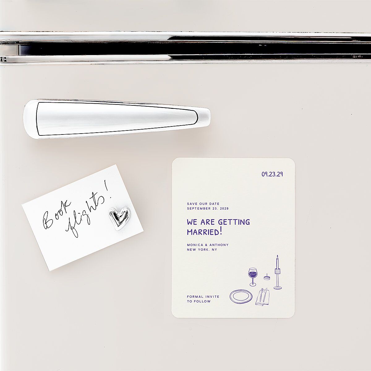 Hand Drawn Recipe Save The Date Magnets Sapphire Magnet Paper