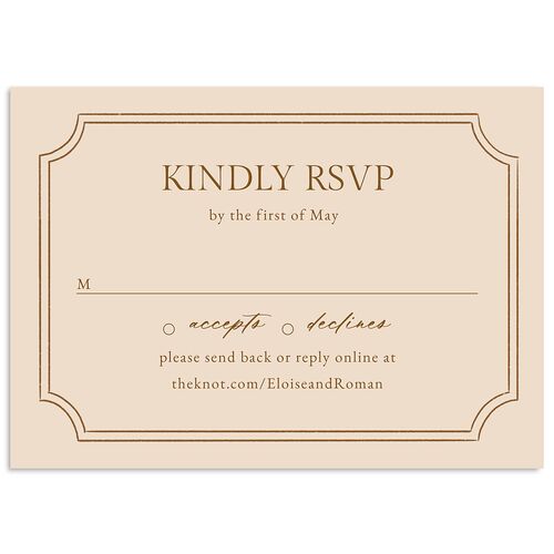 Vintage Botanical Sketch Wedding Response Cards Saddle Signature Standard