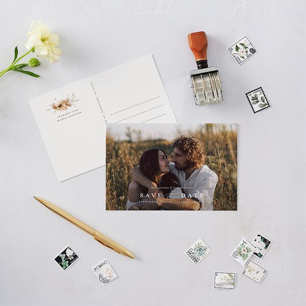 Bohemian Garden Save the Date Postcards Cream