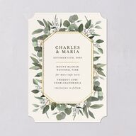 Simple Eucalyptus Save the Date Cards Linen Signature smooth Blank No Ticket