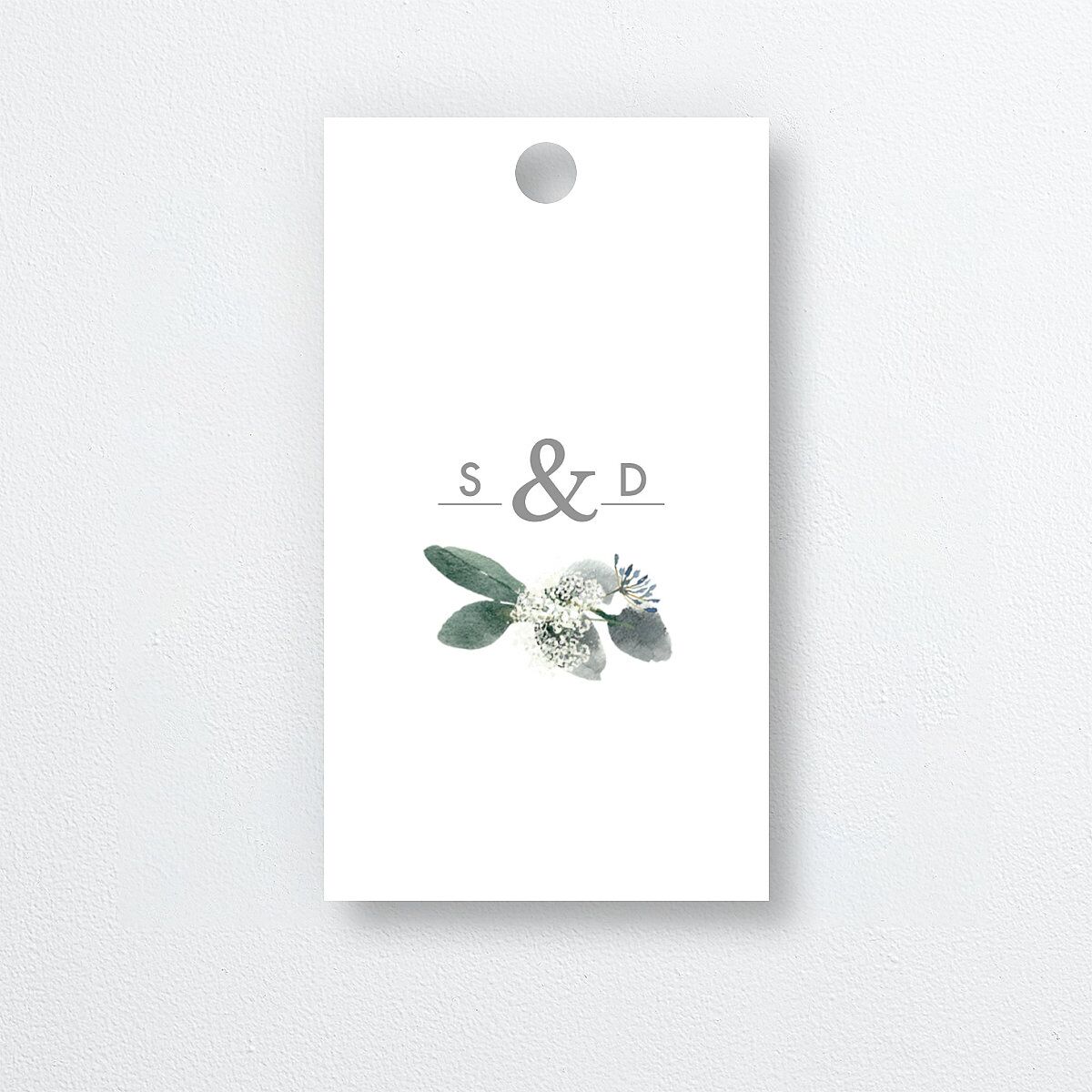 Elegant Greenery Favor Gift Tags Pure White Signature