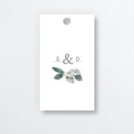 Elegant Greenery Favor Gift Tags Pure White Signature