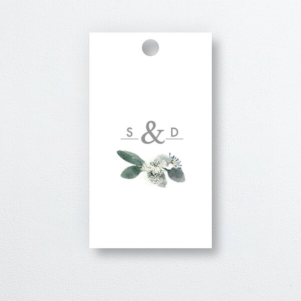 Elegant Greenery Favor Gift Tags Pure White Signature