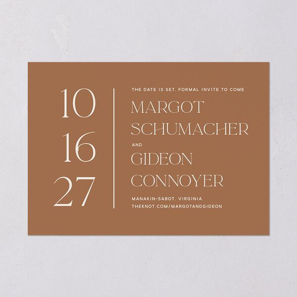 Climbing Leaves Save the Date Cards Copper Signature smooth Blank No