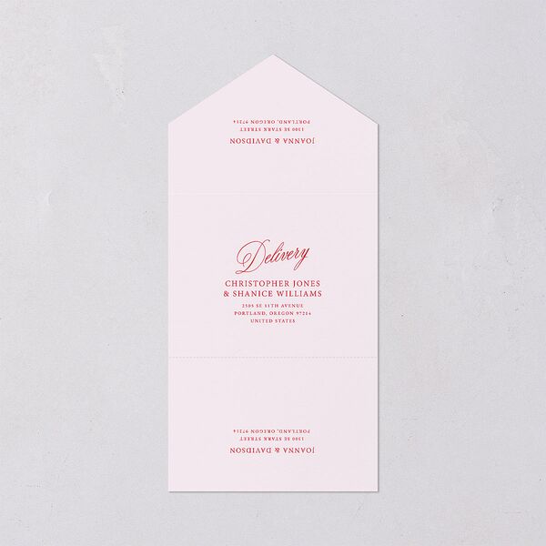 We're Getting Married All-in-One Wedding Invitations Ruby Signature Light Both Recipient and Return Addresses