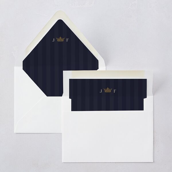Sword and Roses Fantasy Garden Euro Envelope Liners Dark Navy Luxe