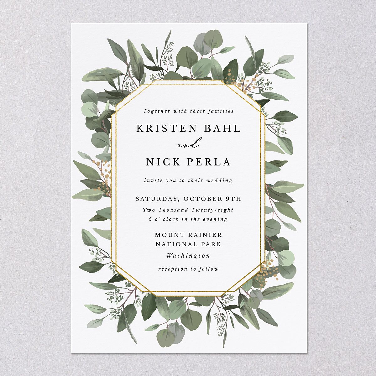 Eucalyptus Frame Wedding Invitations — view 11