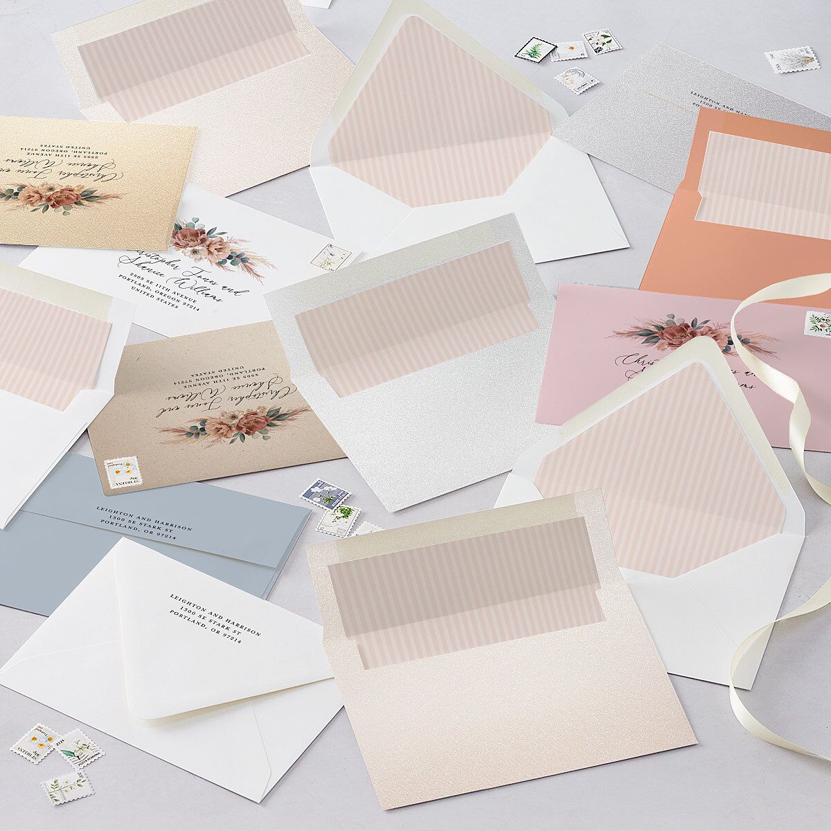 Pampas and Eucalyptus Floral Wedding Invitations Desert Rose Signature Blank No Standard