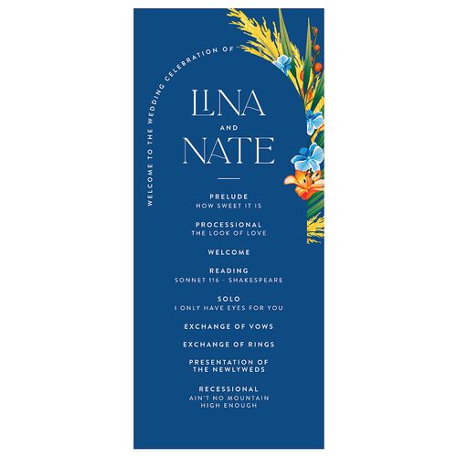 Hawaiian Tropical Orchid Oval Wedding Programs Sapphire Signature