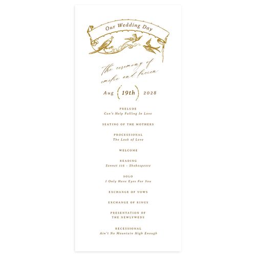 Vintage Toile Wedding Programs Saddle Signature