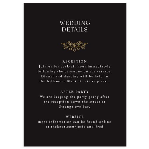 Black Tie Crest Wedding Enclosure Cards Midnight Signature Standard