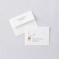 Delicate Wildflower Save the Date Petite Cards Peach Pink Signature smooth Blank No Standard