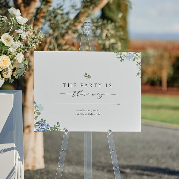 Minimal Floral Standard Direction Sign Medium Ocean Standard Indoor Foam Core M Direction