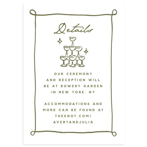 Hand Drawn Cake Wedding Event Detail Cards Dark Camo Signature Standard