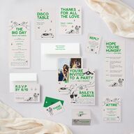 Hand Drawn Party QR Code RSVP Cards Jewel Green Signature Standard