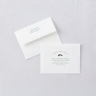 Classic Holiday Stripes Thank You Card Envelopes White Jewel Green Both Recipient and Return Addresses Signature Standard