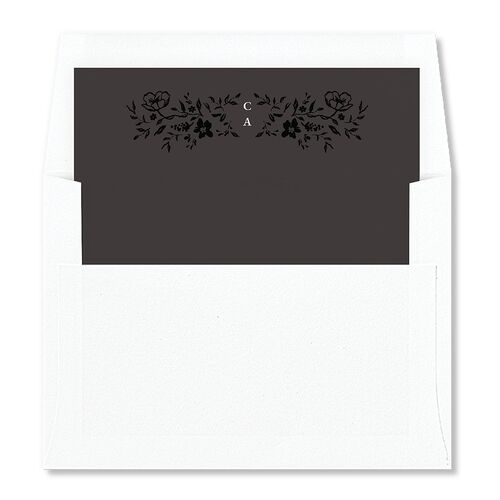 Luxury Wildflower Envelope Liners Charcoal Standard