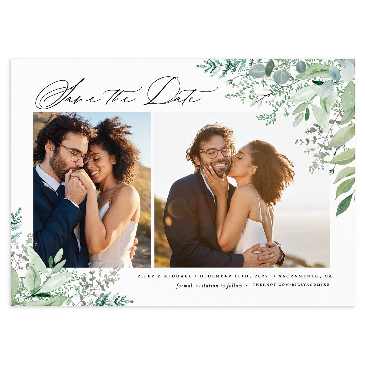 Gorgeous Greenery Save the Date Cards