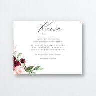 Beloved Floral All-in-One Wedding Invitations Dark Berry Signature Light Both Recipient and Return Addresses No