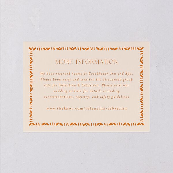 Hacienda Elegante Wedding Enclosure Cards Gold Cinnamon Signature Standard