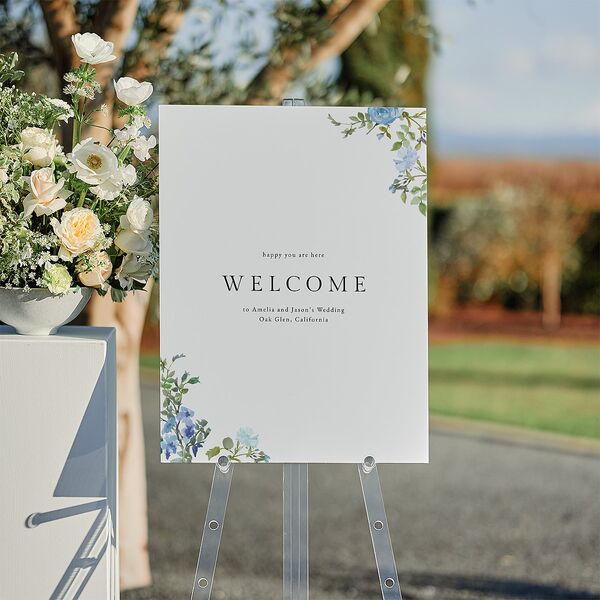 Minimal Floral Standard Welcome Sign Medium Ocean Standard Indoor Foam Core M Welcome