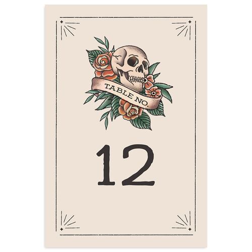 Til Death Tattoos Table Numbers Copper Signature