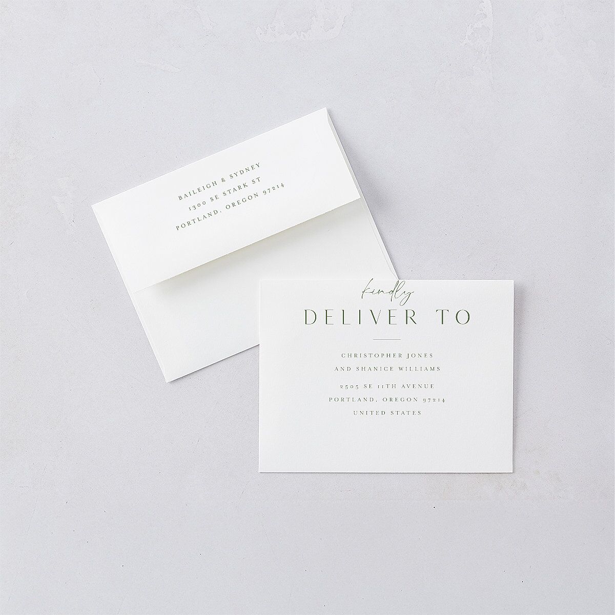 Side Panel Save The Date Magnets Deep Olive Magnet Paper