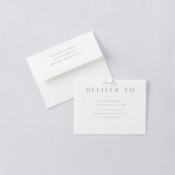 Side Panel Save The Date Magnets Deep Olive Magnet Paper