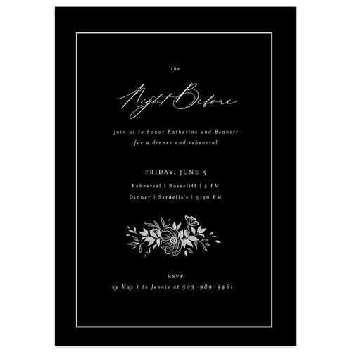 Baroque Garden Rehearsal Dinner Invitations Licorice Signature Blank Standard