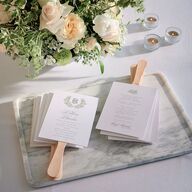 Luxury Floral Monogram Fan Programs Cotton Signature Standard