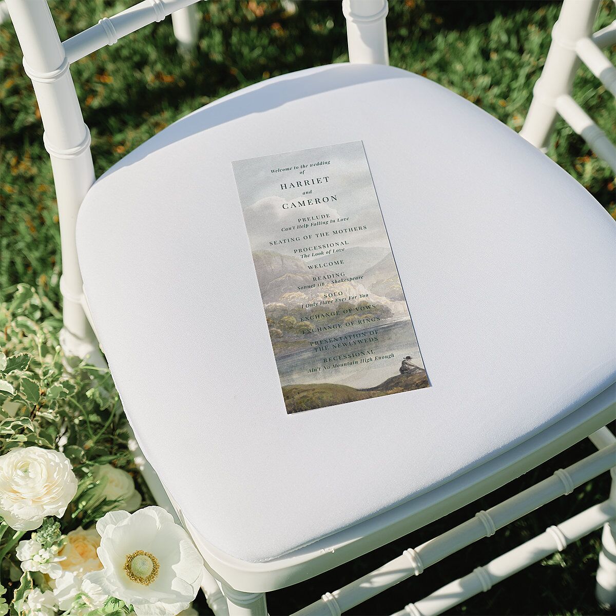 Vintage Landscape Wedding Programs Dark Green Signature
