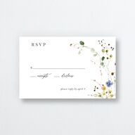 Delicate Wildflower All-in-One Wedding Invitations Pure White Signature Light Both Recipient and Return Addresses No