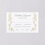 Vintage Regency Monogram Frame Foil All-in-One Wedding Invitations Pure White Signature Light Both Recipient and Return Addresses No
