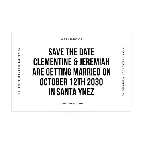 Bold Modern Announcement Save the Date Postcards Pure White