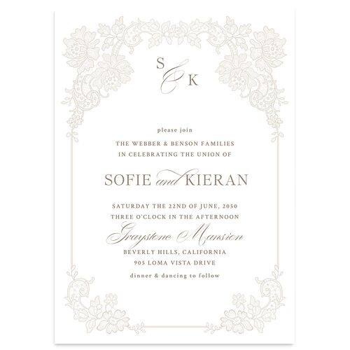 Love Story Lace Wedding Invitations Pure White Signature Blank No Standard