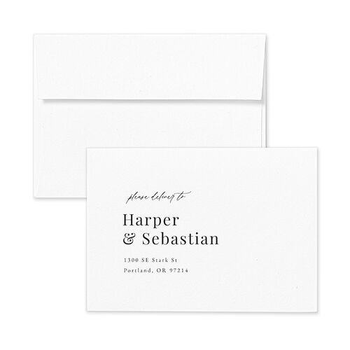 Snowy Mountainside Response Card Envelopes White Thyme Return Address Signature Standard