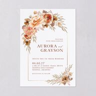 Bohemian Arch Foil Wedding Invitations Gold Rust Signature Blank No Standard