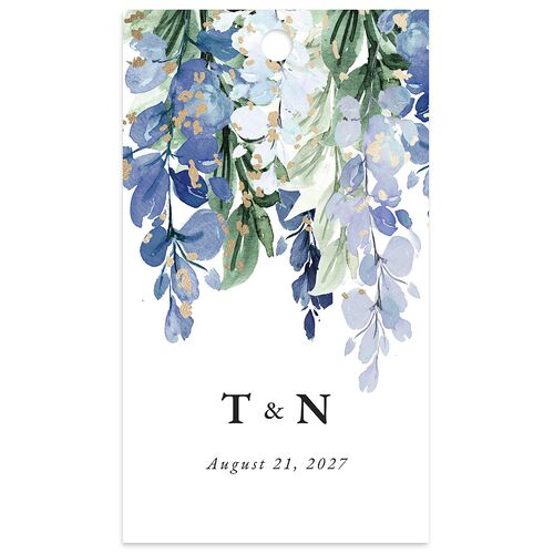 Sparkling Wisteria Favor Gift Tags Gold Navy Signature