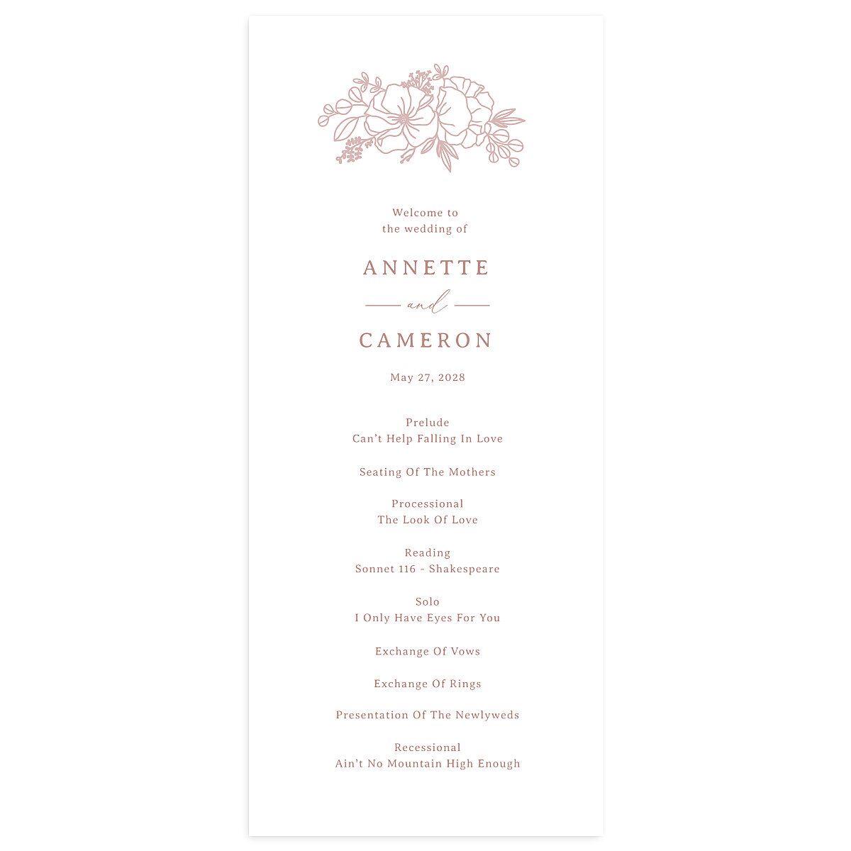 Floral Border Wedding Programs