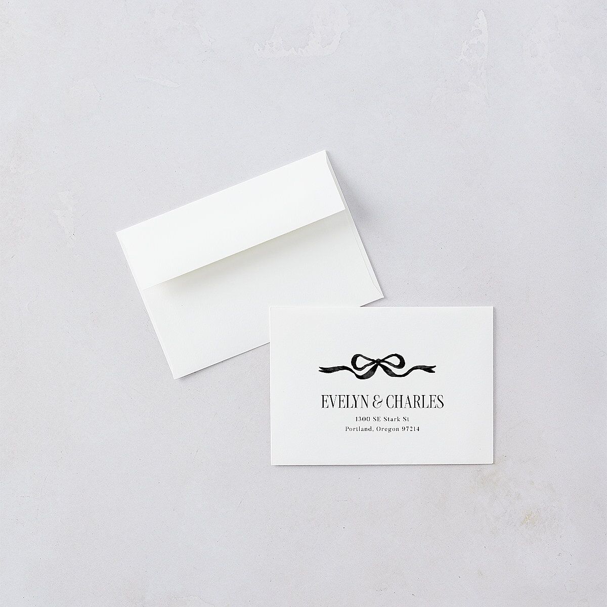 Whimsical Hand Drawn Bow Wedding Response Cards Linen Signature Standard