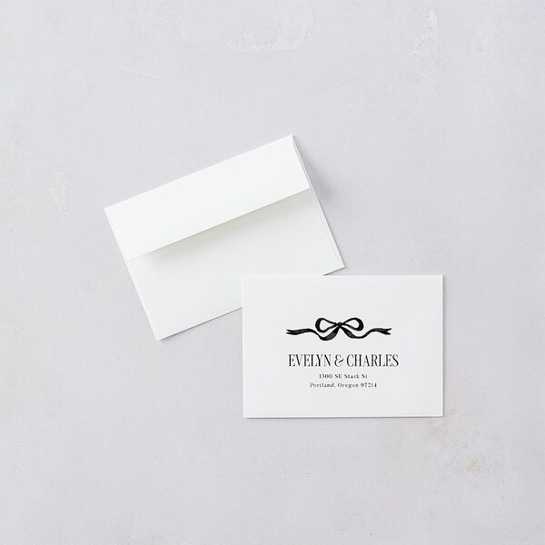 Whimsical Hand Drawn Bow Wedding Response Cards Linen Signature Standard