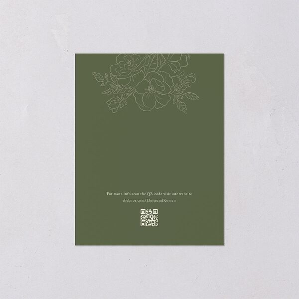 Vintage Botanical Sketch Save the Date Petite Cards Dark Camo Signature smooth Blank No Standard