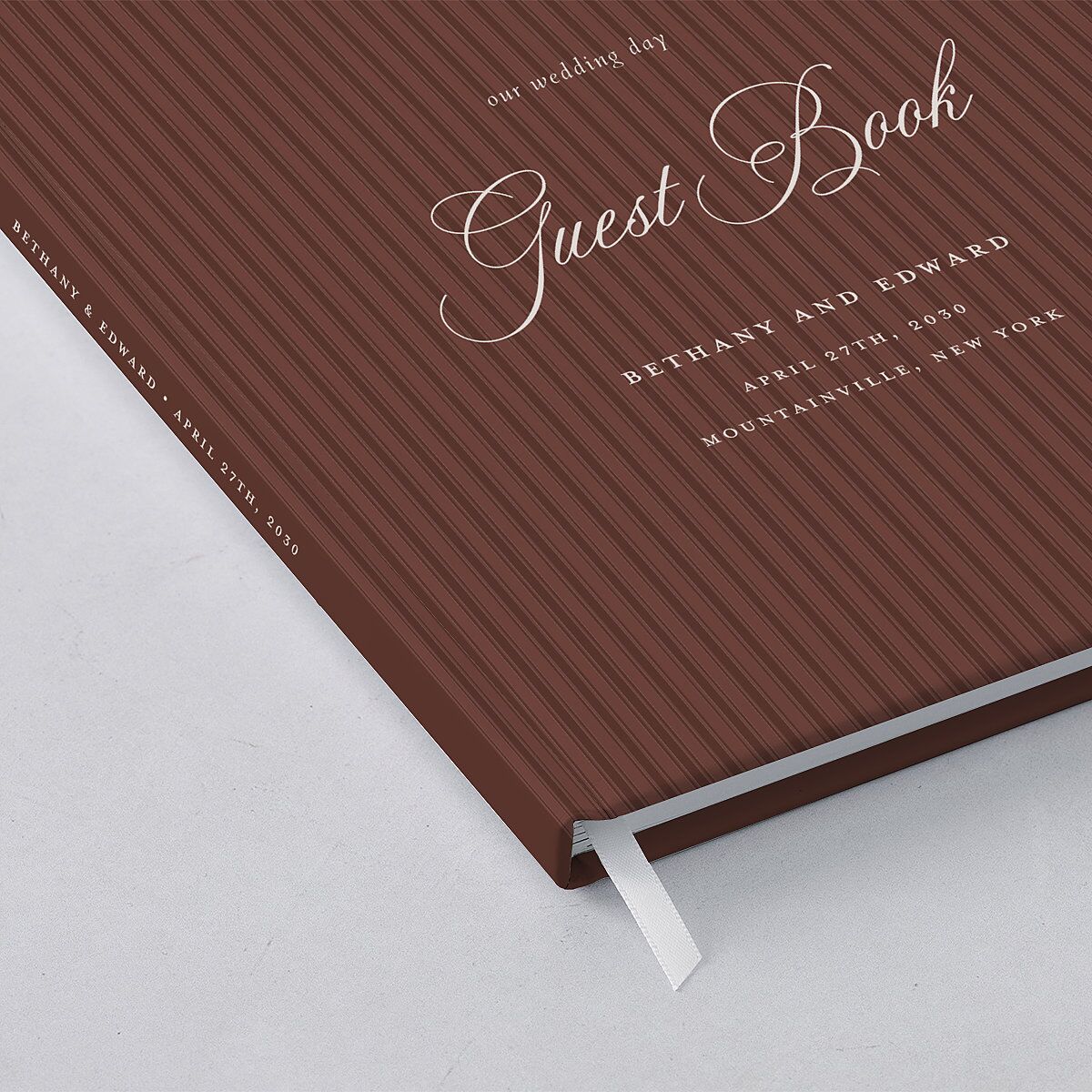 Vintage Oval Monogram Guest Books Merlot