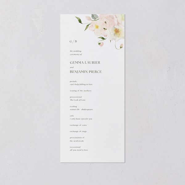 Pastel Garden Wedding Programs Linen Signature