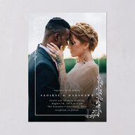 Dainty Frame Wedding Invitations Pure White Signature Blank No